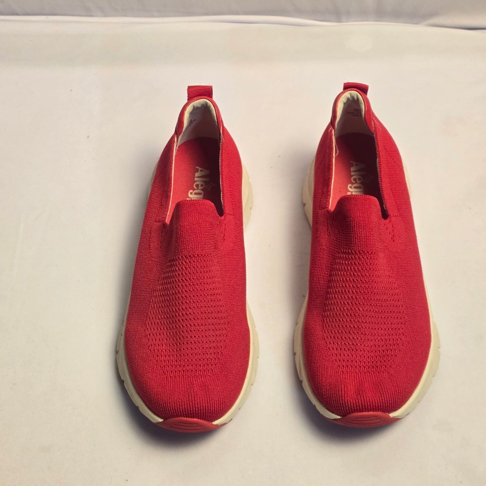 Alegria by PG Lite ReBounce Red Knit Slip‎ On Sneakers WAZ-6184 Women 39